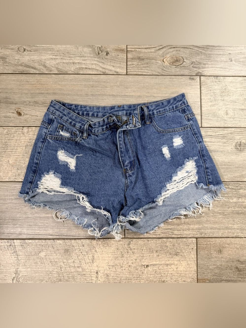 SHEIN Distressed Denim Jean Shorts